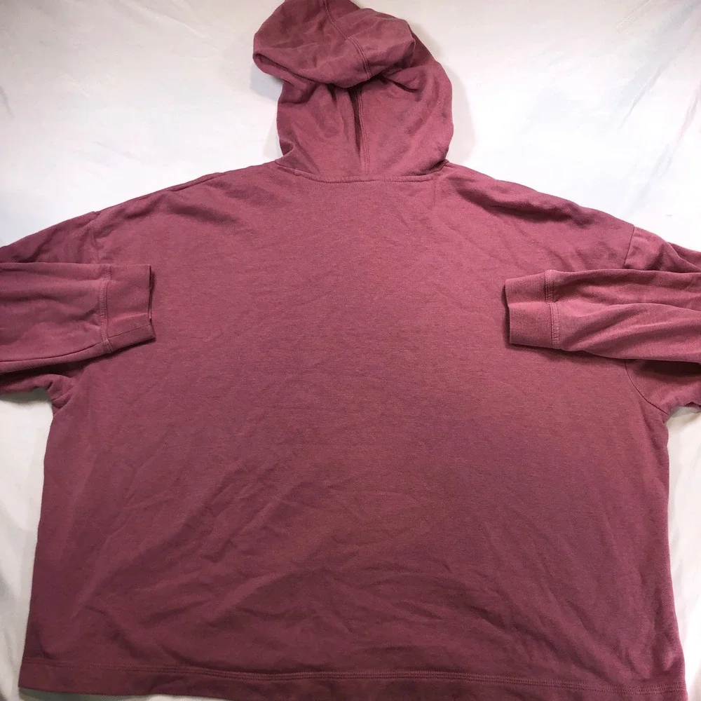 Nike Sportswear Logo Hoodie XXL Mauve Pink Orange Puff Print Pullover Womens